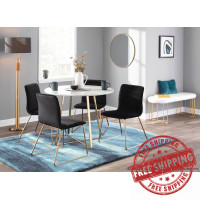 Lumisource DT-COSMO2 AUWMB Cosmo Contemporary/Glam Dining Table in Gold Metal and White Marble Top